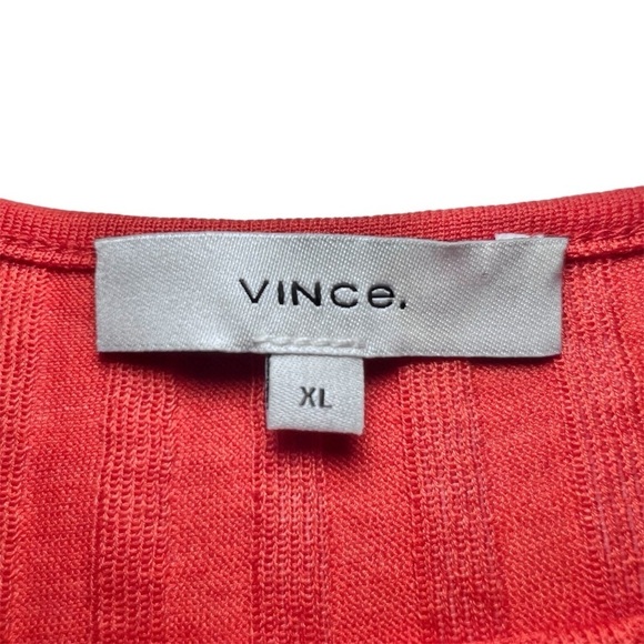 Vince Wide Rib Square Neck Tank in Burnt Orange - Picture 5 of 7